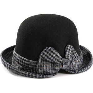 Vintage Felt Cloche Hat Black 9